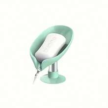 1pc Leaf Shaped Soap Dish, Shower Soap Holder, Bathroom Soap Box, Sponge Tray, Drainage Soap Dish, Bathroom Storage - Multicolor - View 7