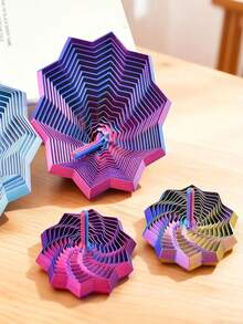 1/2个3D打印螺旋塔，附赠礼品袋，闪亮胡萝卜塔，多边形3D旋转塔，放松桌面摆件，减压道具，办公室装饰，生日礼物，解压玩具，抗压玩具，派对礼品，放松玩具 - 彩色 - 查看 8