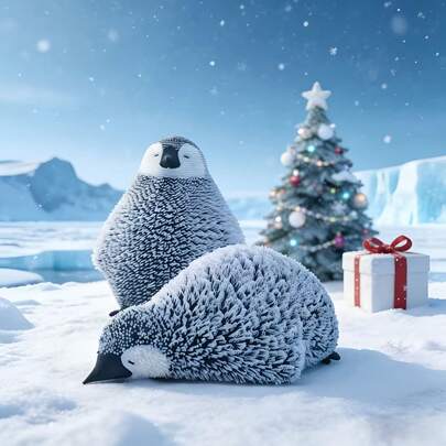 1pc Glow-In-The-Dark 3D Printed Penguin Figurine - Standing & Lying Down Versions, Collectible Anime Plastic Penguin, Suitable For New Year, Birthday Gifts, Party Decor, Home/Office Desk Display, Great For Penguin Lovers