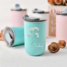 1PC Personalized Bridesmaids Gifts Floral Wine Glasses With Lids,Wedding Gifts, Wedding Souvenirs, Valentine's Day Gifts,Party Favors, Custom Gifts For Wedding Anniversary, Bridesmaid Gifts Flute - Multicolor - View 3