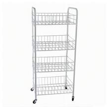 OISE ART STORE Carrello In Metallo Da Bagno Portaoggetti 4 Ripiani Porta Oggetti Con Ruote 52532 - - Multicolore - Visualizzare 1