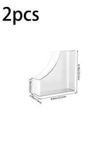 1/2个透明塑料立式文件袋，桌面收纳架，可放置杂志、活页夹、笔记本、信封和其他文具，多功能桌面收纳架，适用于学习用品 - 無色 - 查看 10