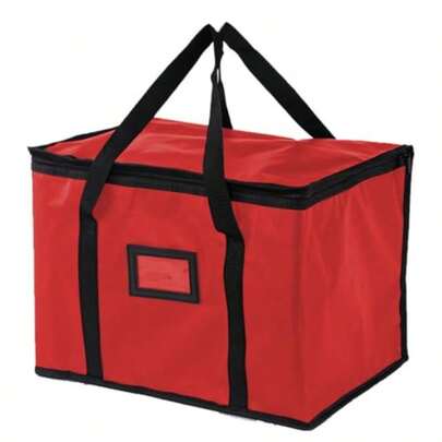 Suzmei 40L Insulated Thermal Food Delivery Bag For Hot And Cold Meals Large Foldable Cooler With Insulation For Picnic Camping Lunch And Outdoor Use Red