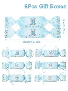 6个蓝色小象礼盒，蓝色小象主题派对糖果盒，蓝色小象一周岁生日礼盒，婴儿派对装饰，性别揭晓派对装饰，婚礼回礼盒，蓝色小象派对装饰，桌面装饰，蓝色小象一周岁生日派对用品，生日礼盒 - 藍色小象 - 查看 5