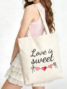 Disponible en talla S/M/L, bolso de lona grande con capacidad, bolso de compras, bolso de hombro con tema de corazón rosa, bolso de regalo con patrones de acuarela de corazón, lazo, cereza, fresa, arcoíris, estrella, adecuado para cumpleaños, vacaciones, Día de San Valentín, Día de la Madre, aniversario, regreso a la escuela, fiesta de graduación, fiesta temática de niñas, piscina, playa, fiesta de spa, despedida de soltera, boda, bolsa de caramelos y aperitivos de cumpleaños, decoración de fiesta - Beis - Ver 24