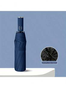 1把自动折叠伞，10根钢骨，190T伞面，防风设计，一键开合，便携旅行伞，塑料手柄，自动防风伞，女士适用，雨伞，强光防雨，高品质男女通用伞，通勤、旅行、日常使用的理想之选 - 成人礼品 - 多色 - 查看 15