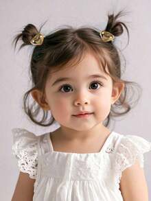 10pcs/Pack Mini Heart Shaped Metallic Elastic Hair Ties For Teen Girls, Cute Princess Style, Versatile, Gentle On Hair, Suitable For Daily Use - 彩色 - 查看 3