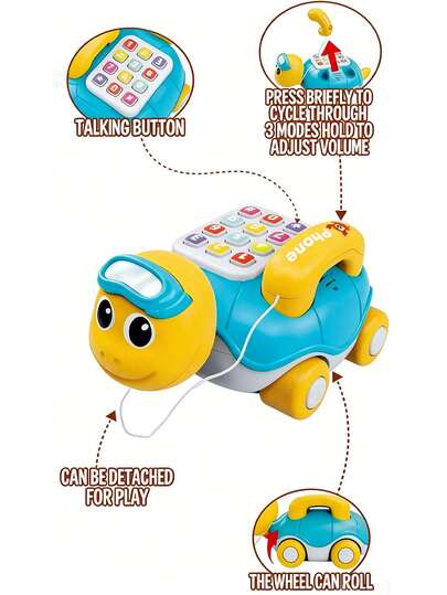 Multifunctional Early Education Machine Toy For Kids, Crawling Sensing Turtle Toy With Simulated Call Function, Educational Toy, Suitable For Boys And Girls Birthday Gifts, Also Suitable For Christmas, Halloween, Thanksgiving And Other Holiday Gifts