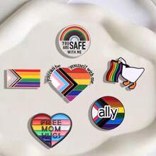 Creative Rainbow Series Paint Brooch Set Metal Commemorative Badge Clothing Backpack Decorative Pin - Xz5368 - View 4