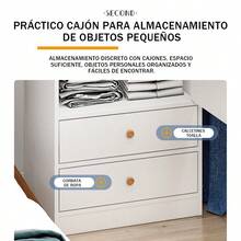 Closet Armable Para Ropa Modernos Con 2 Cajones Ropero Para Dormitorio - Blanco - Ver 7