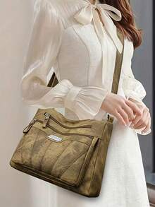 Versatile Multi-Layered Bag - Women's Middle-Aged Model Mother Bag, Large Capacity Crossbody Bag, Shoulder Bag - Multicolor - View 6