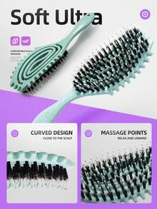 1支定型梳，空心梳，沙龙级美发按摩气垫梳，防静电卷发造型梳，用于梳理打结头发、按摩头皮，可在浴室、梳妆台上使用，男女皆宜。 - 彩色 - 查看 6