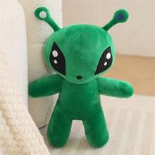 34cm/13.39inch Green Alien Plush Toy, Halloween Decor Thanksgiving Christmas Gifts Soft Cuddly Companion For Indoor Room Decor - 綠色外星人絨毛玩具 - 查看 3