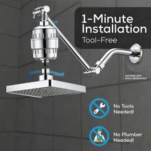 1pc Adjustable 304 Stainless Steel Shower Head Holder - 11 Inch Extendable Arm With Serrated Extension Rod, Suitable For Kitchen And Bathroom - A - View 9