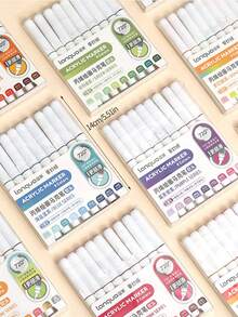 Languo Direct Tip Acrylic Marker Pens, High Capacity For Layering Colors, Waterproof Marker Pens With High Coverage, Suitable For Coloring, Graffiti And DIY Art Creation On Paper, Wood, Fabric, Ceramic, Metal And Stone - Sets - View 9