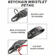 Keychain Fashion Keychains Lanyard Compatible Wristlet Strap For Key Wristlet Keychain For Women & Men - 尼龍 - 黑色 - 查看 4