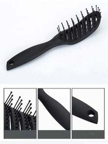1pc Men's Wet/Dry Hair Brush, Anti-Static Ventilated Design, Smooth, Suitable For Wet & Dry Hair, Daily Use - Black - View 6
