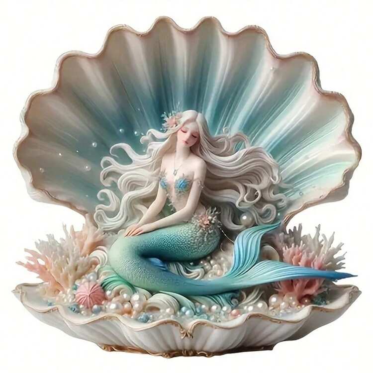 1pc/2pcs/3pcs Mermaid & Shell DIY Heat Transfer Printing Patch, Suitable For T-Shirts, Hoodies, Jeans, Jackets, Backpacks, Pillows And Other DIY Projects, Adding Romantic Oceanic Fairy Tale Elements To Your Outfits - 3PCS-s - View 2