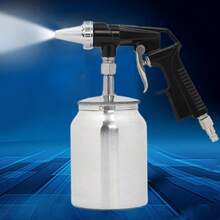 Air Sandblasting Gun Compressor Handheld 90 PSI Sand Blaster Shot Media Blasting - Black Silver - View 2