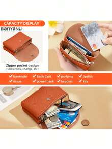 1PC Women's PU Coin Purse, Multi-Functional Large-Capacity Card Holder, Can Hold Small Accessories, Coins, Bank Cards, Lipstick, Soft Leather Wallet, Document Organizer, RFID Shielded Credit Card Holder, Anti-Theft, Perfect Gift, Travel Essential. - Multicolor - View 4