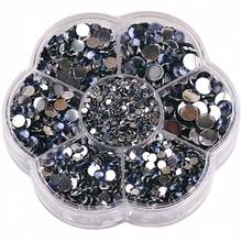 5000颗/盒,2毫米、3毫米、4毫米、5毫米、6毫米,5种尺寸,果冻糖果色,透明AB水晶珠,花形盒,圆形平底水钻,多色水晶宝石,非热熔DMC珠宝珠,玻璃石,3D钻石图案设计配件,闪亮美甲贴纸,适用于衣服、包包、鞋子、杯子、手机壳、手工艺品、DIY装饰。 - AB Colors - 查看 68