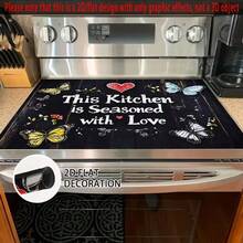 1pc 2D Flat Butterflies And Heart Stove Cover Protector | Inspirational Kitchen Decor For Countertops, Dining Room, Living Room Settings - Phong cách 6 - Xem 9