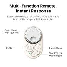 TELESIN TELEISN Mini Magnetic Smart Phone ZOOM Remote Control Selfie Stick Tripod For Iphone 17 16 15 14 13 Pro Promax Smart Phone Holder Wireless Remote Control Selfie Stick - Only Selfie Stick - View 7