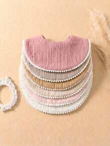 6pcs/Set Candy Color Soft Cotton Cute Baby Bibs, Suitable For Daily Use In All Seasons - Multicolor - View 7