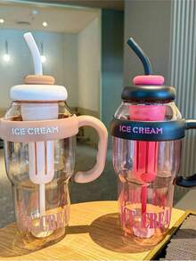 Moxia 大容量水瓶 1300ml，附赠吸管，适用于学校、运动、户外露营、棒球训练 - 彩色 - 查看 3