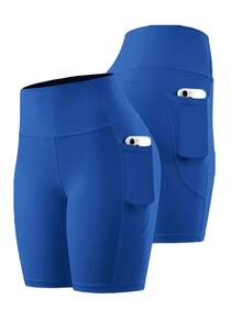 EBIOSVE 5-Piece High-Waisted Booty Shorts Set - Tummy Control & Butt-Lifting 5-Inch Shorts For Gym, Summer Outings & Yoga | Slimming Fit, Pockets, In Black/Grey/Red/Blue/Pink - 5pcs(Mixed Color) - View 8