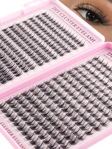 392pcs Cartoon Style False Eyelashes, One Piece Eyelash Extensions With Transparent Natural Look, Dense & Curly Design, Suitable For Beginners, Reusable - D - View 3