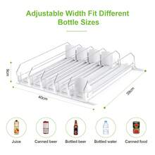 Automatic Can Dispenser For Refrigerator, Self-Pushing Fridge Drink Organizer With Spring Pusher, Adjustable Soda & Beer Can Holder For 12–25 Cans, 3–5 Rows Space-Saving Storage Rack - Transparent 5 Rows - View 2