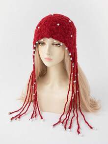 Vintage Flower Crochet Beanie Solid Color Hollow Out Breathable Knit Hats Elegant Skull Cap Beanies For Women Female - Nhiều màu - Xem 9