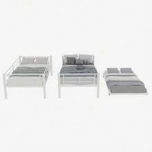 Kids Bed Frames, Headboards & Footboards - White + Iron + Bedroom - View 8