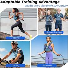 Chaleco con peso ajustable para mujer y hombre, 6-12 libras/12-8 libras/20-32 libras con 6 pesos de arena de hierro para entrenamiento de fuerza, rucking, correr, caminar, entrenamiento físico - Gris - Ver 8