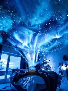 Creative Northern Lights LED Projector Lamp, Dynamic Starry Sky Lighting Effect, Galaxy Atmosphere Light, USB Powered, Couples Holiday Gift, Home Gathering, Event Decor Light, Suitable For Bedroom, Living Room, Game Room, Party, Birthday - Multi-color light - View 3