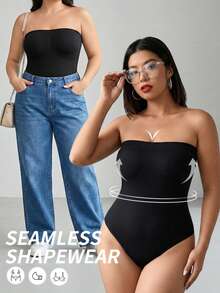 Große Größen 1 Stück Formende Bodysuit für Damen - Formende Shapewear für den gesamten Körper, geeignet für Kleider, Hochzeiten, Alltagstragen und Wochenbett-Erholung - Schwarz - Übersicht 3