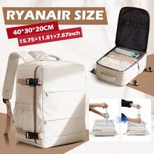 Túi xách tay/balo du lịch kích thước 40x25x20cm, vừa laptop 14 inch, balo đi làm nhẹ, túi đựng máy tính thời trang, hành lý công tác ngắn ngày, màu trơn unisex, balo du lịch/kéo/ba lô máy bay được chấp thuận, balo đựng laptop, quà tặng cho nam và nữ. - Màu be - Xem 9