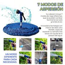 Manguera Flexible Expandible 6.5 Metros Con Pistola Ligera Cómodo-7 MODOS DE ASPERSIÓN-Envío local - Azul - Ver 1