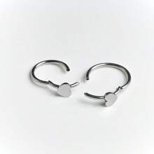 真挚的爱 钛钢无缝唇环，独特创意穿孔无缝环 - 銀色 - 查看 3