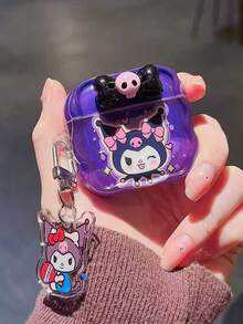 SANRIO 可爱3D蝴蝶结Kuromi Pro 3保护壳，兼容苹果Pro 2、4、3、5 - 紫色 - 查看 2