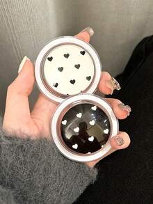 1pc Crystal Ball Glass Magnetic Detachable Phone Stand Holder With Heart Flower Design For Watching Videos - Multicolor - View 2