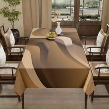 Square Machine- Polyester Tablecloth - Elegant Brown Curved Pattern, Durable & Easy-Clean For Picnics, Camping, Weddings, Parties, Retro Home Decor, Outdoor Table Cloth, Wedding Table Decoration, Sophisticated Design, Smooth Finish - 彩色 - 查看 5