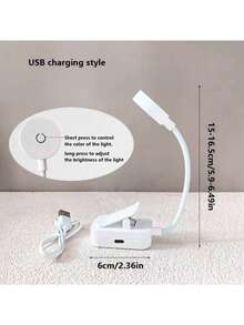 4-LED White Clip-On Eyecare Reading Lamp With Rechargeable Design, Featuring 3 Color Temperatures And Stepless Dimming For Comfortable Lighting. Soft And Gentle Light Helps Reduce Eye Strain, Ideal For Night Reading And Studying. Built-In 400mAh Battery Provides Stable Use Time. Lightweight And Portable With Clip-On Design, Easily Attaches To Books, Desks, Bedside Tables, Or Laptops. Suitable For Reading, Study, Office, Dorm, Or Travel Use. A Practical And Compact Lighting Accessory For Daily Use And A Thoughtful Gift Choice. - trắng - Xem 9