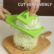 Cortador de verduras con hoja en forma de V y protección para la mano, rebanador manual para preparación de cocina - Multicolor - Ver 4