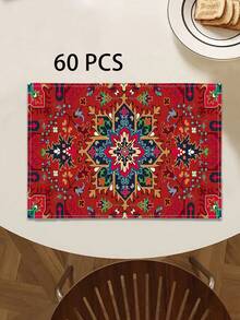 1/2/4/6/8pcs Digital Printed Placemats, Bohemian Geometric Pattern Printed Placemats For Dining Table Decor, Suitable For Daily Use, Festivals, Parties, Birthdays, Weddings, Dinners, Kitchen & Dining Room - Multicolor - View 14