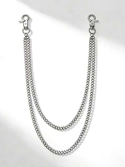 1 pieza Cadena corporal unisex retro, cadena de cintura multicapa para jeans, adecuada para uso diario, estilo rock y club