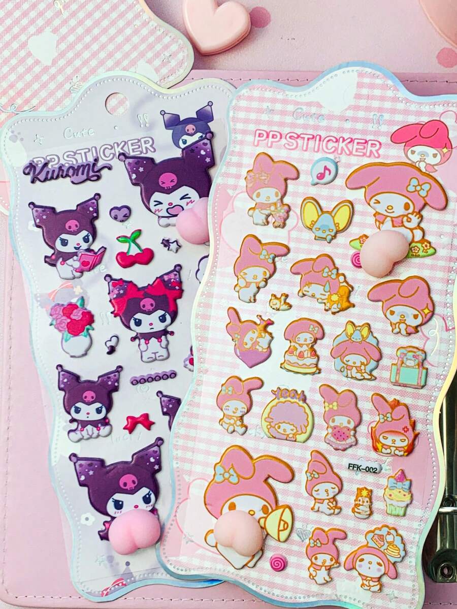 3D Cartoon Embossed Glow-In-The-Dark Stickers, Cute Creative Children's Toy Stickers, Wholesale - Multicolor - View 1