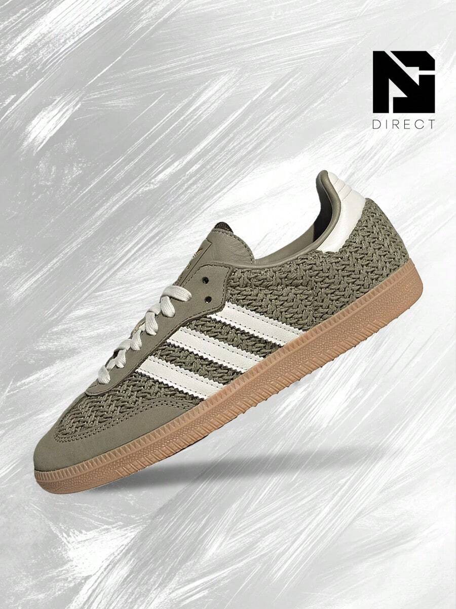 Adidas Samba OG Crochet Pack Orbit Green (Women's)– Women's Lifestyle Sneakers – Shoes For Woman -Vintage - Autumn & Winter & Spring & Summer-Inspired Running Shoes, Shock-Absorbing Comfort, Gym To Streetwear Casual Wear -Back To School- Valentine's Day Gift –JR9447 - Orbit Green/Cream White/Gum - 查看 1