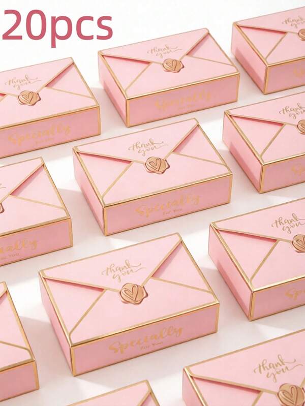 20 Stücke rosa Geschenkboxen, klassische Umschlag Geschenkboxen für Hochzeitsgäste, Geburtstagsparty Geschenkverpackung, elegante Party Geschenktüten, Babyparty Gastgeschenke Box, Geschenkbox für Babyparty Dankeschön, Hochzeit Tischdekoration, Küchen Backen Verpackungszubehör, Süßigkeitenbox, Hochzeit Geburtstag Party Bedarf, Hochzeitsgeschenke, Geburtstagsgeschenke